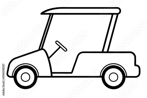 Golf Cart | isolated vector silhouette illustration on white background