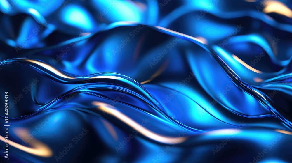Abstract Blue Liquid Surface with Light Reflections Abstract Blue Liquid Surface with Light Reflections