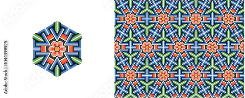 Dan-cheong. Korean traditional decorative patterns of temples.
