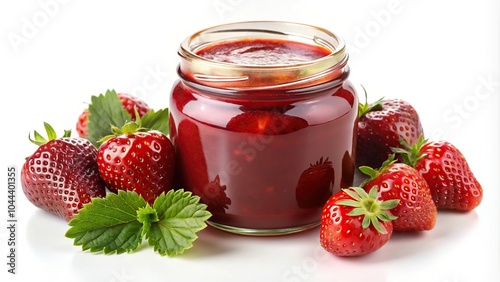 Wallpaper Mural Red strawberry jam isolated on white background Torontodigital.ca