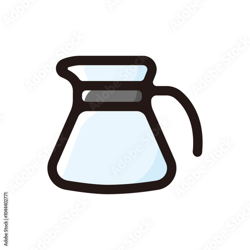 Glass coffee pitcher outline icon for graphic design, apps and websites