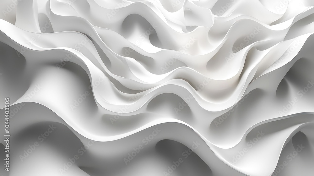 Abstract White Curved Surface with Shadows and Highlights Abstract White Curved Surface with Shadows and Highlights