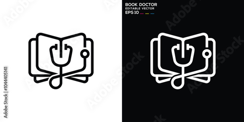 Medical book logo design template, illustration icon symbol EPS 10