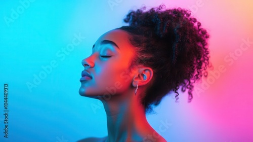 A dancer taking a deep breath backstage, nervous but determined, moments before a performance photo