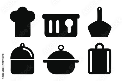 Set of Cocina black icons design isolated on white background