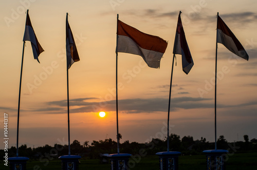 flags of the sunset