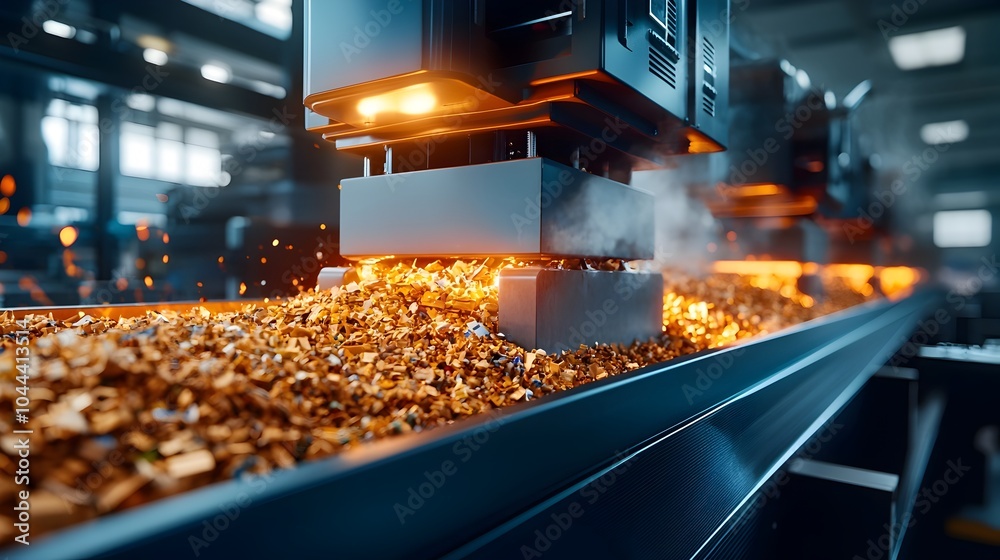 Advanced Machinery at Recycling Plant Compressing Waste into Cubes Advanced Machinery at Recycling Plant Compressing Waste into Cubes
