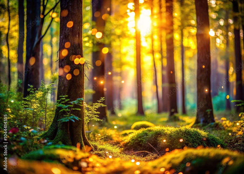 Amidst the serene forest, gentle breezes rustle through leaves while birds sing sweet melodies, inviting serenity and peace into the heart of natureâ€™s embrace.