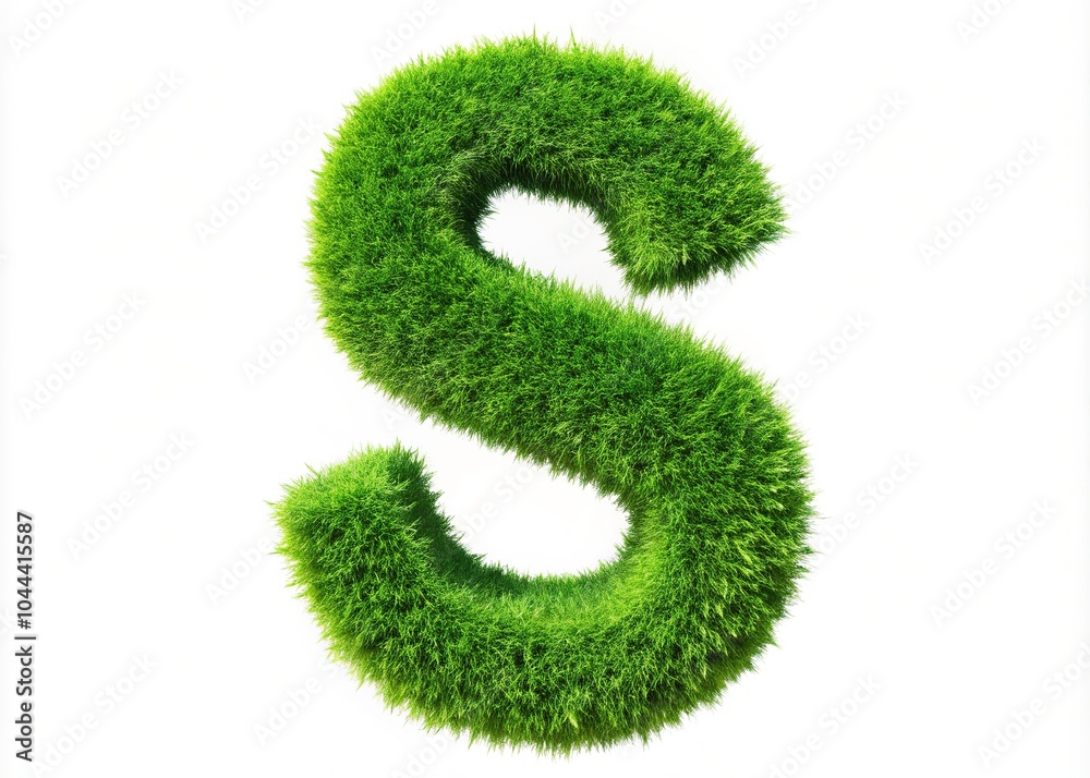 An isolated green grass letter S on a white background represents nature, sustainability, and environmentally-friendly themes, highlighting the importance of our planet’s resources. An isolated green grass letter S on a white background represents nature, sustainability, and environmentally-friendly themes, highlighting the importance of our planet’s resources.