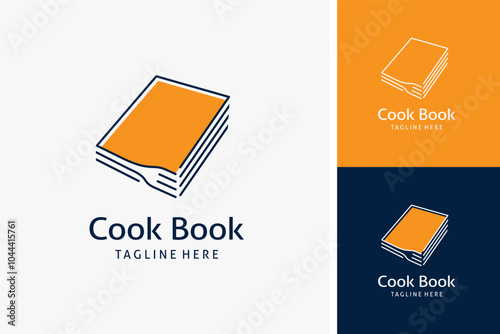 Book and fork for cook book logo design
