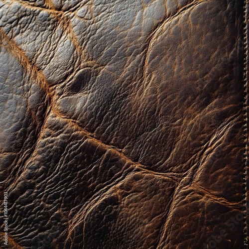 Aged Leather Texture with Prominent Cracks and Distressed Appearance photo