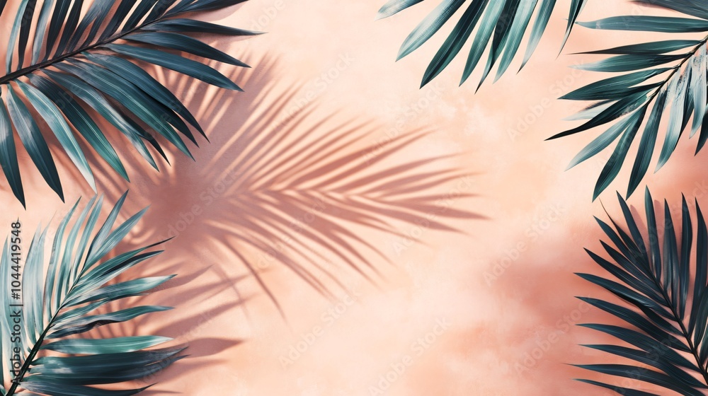 Palm Leaves Shadow Background Palm Leaves Shadow Background