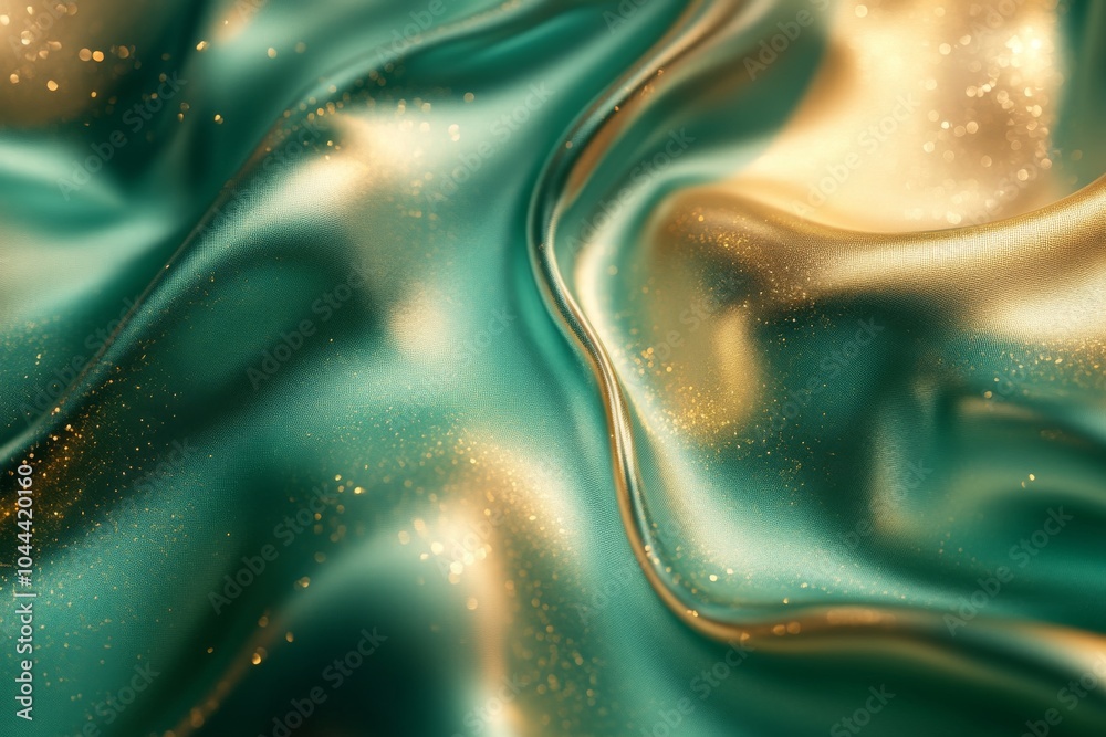 Abstract Green and Gold Fabric Texture Background Abstract Green and Gold Fabric Texture Background