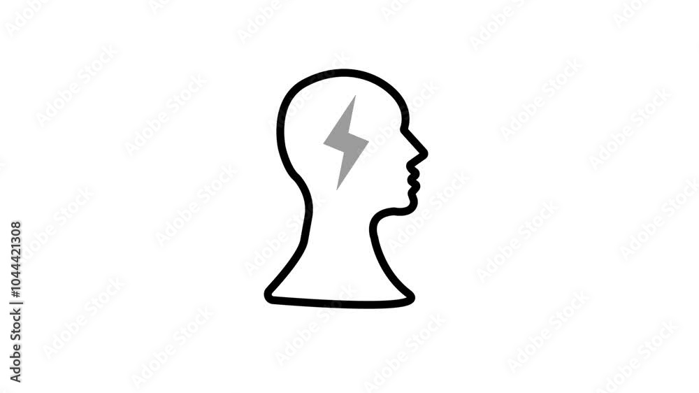 Symbol linear of Human head with Spinning cog inside, Industrial and development concept Symbol linear of Human head with Spinning cog inside, Industrial and development concept