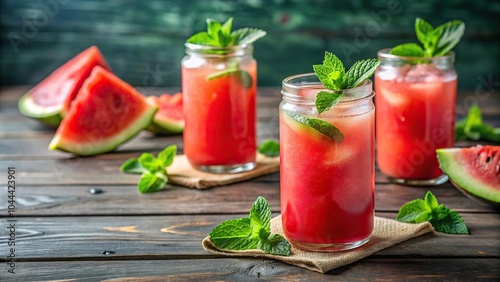 Refreshing hydration drink with watermelon and mint, perfect for summer