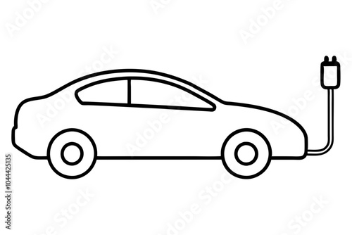 Electric Car Charging | isolated vector silhouette illustration on white background