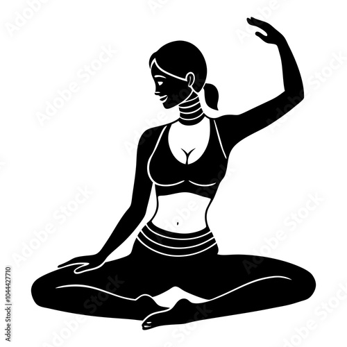 Yoga Silhouette vector on white background