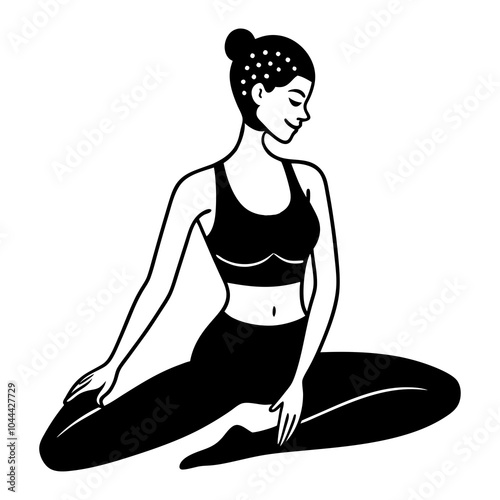 Women Yoga Silhouette Clip art Vector, Yoga Silhouette Artwork Vector