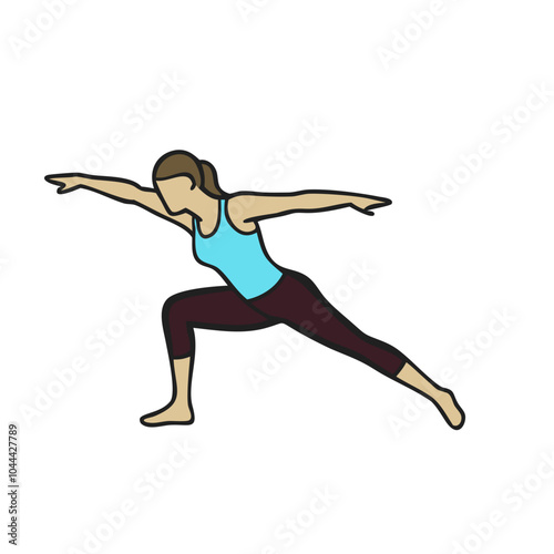 Woman yoga meditating on white background, yoga concept flat vector illustration