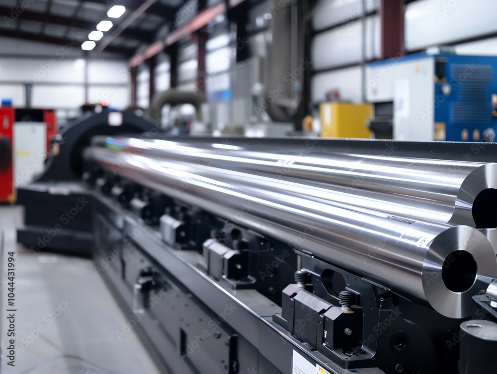 CNC tube bender in a precision engineering shop CNC tube bender in a precision engineering shop