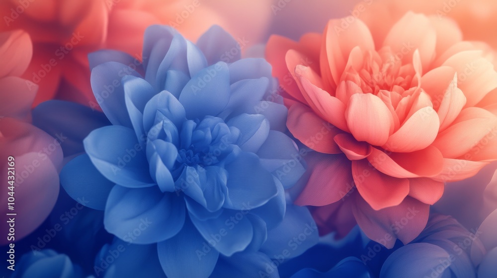 Obraz premium Soft Floral Designs with Gradient Tones and Lighting Effects