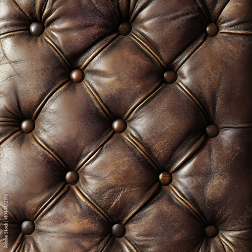 Seamless Detailed Worn Leather Texture Background with Capitone Tufted Pattern