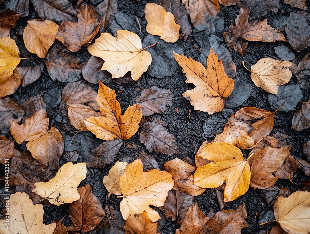 Autumn Leaves on the Ground: A Close-Up View Autumn Leaves on the Ground: A Close-Up View
