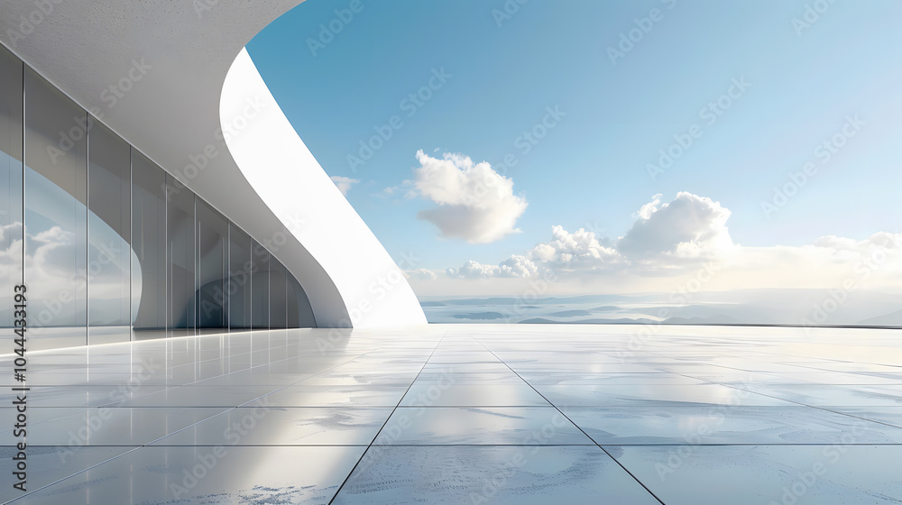 Empty square and modern buildings, car advertising background picture Empty square and modern buildings, car advertising background picture