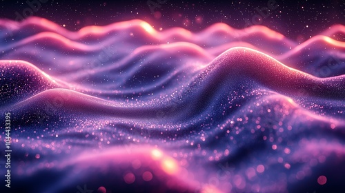 Dark purple blue black abstract grainy background, glowing vibrant colour gradient shape, noise texture poster header banner cover design