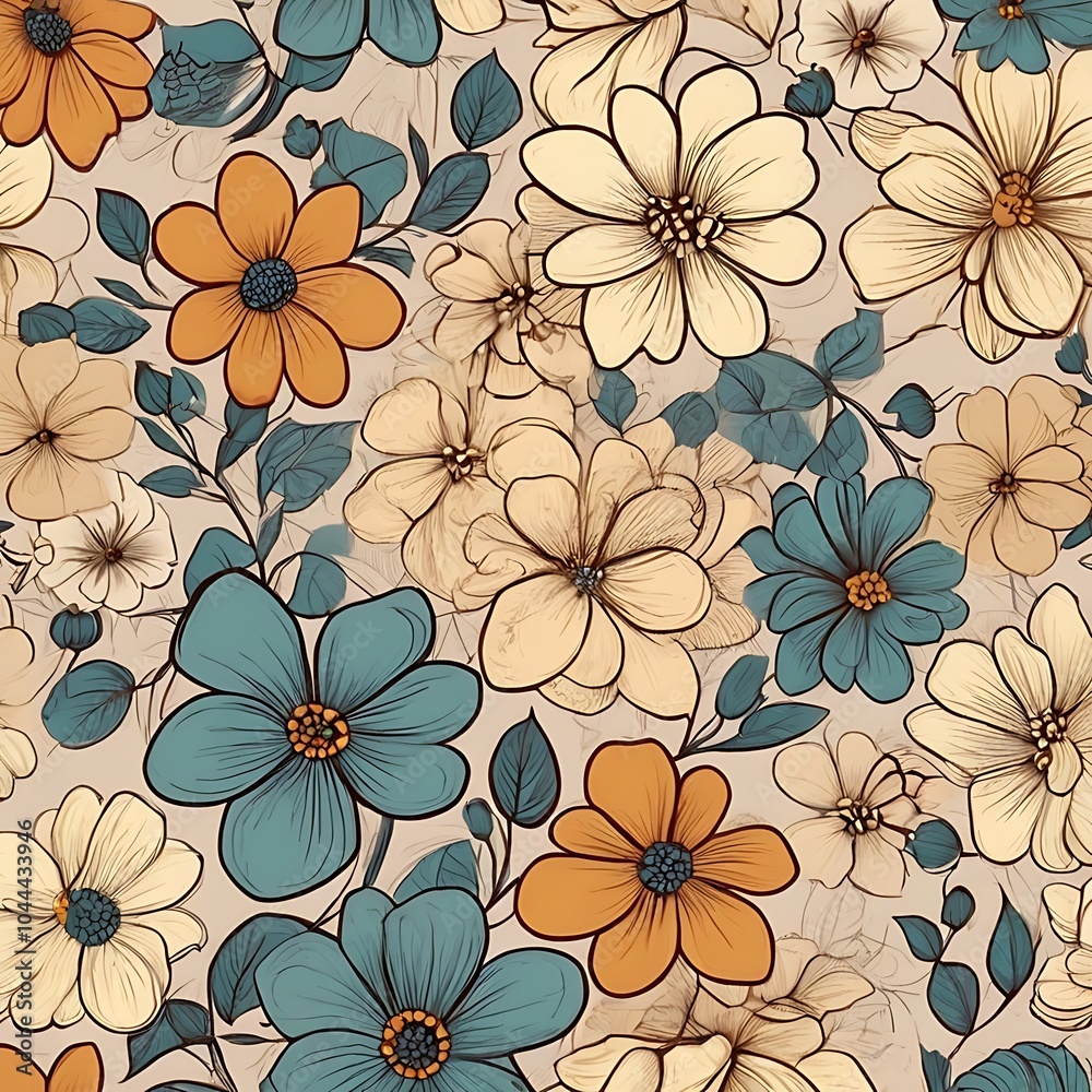 Floral seamless pattern . Floral seamless pattern .
