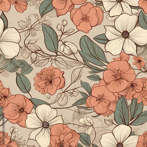 seamless pattern with flowers