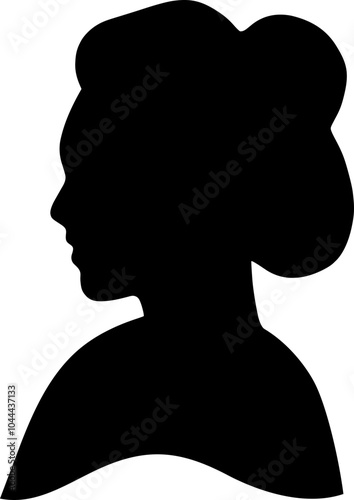 Vintage silhouette side profile portrait of a woman - Filipina