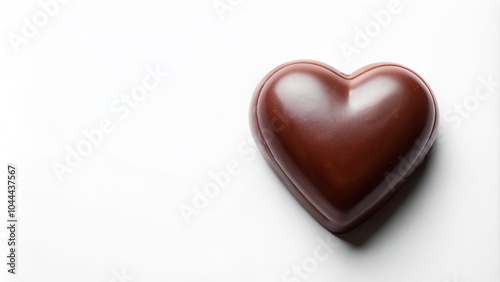 Heart shaped chocolate candy on a white background, Valentine's Day, love, romantic, sweet, dessert, treat, confectionery