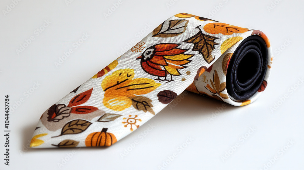 Playful turkey and pumpkin print tie featuring vibrant autumn colors, perfect for festive occasions. This unique accessory adds cheerful touch to any outfit Playful turkey and pumpkin print tie featuring vibrant autumn colors, perfect for festive occasions. This unique accessory adds cheerful touch to any outfit