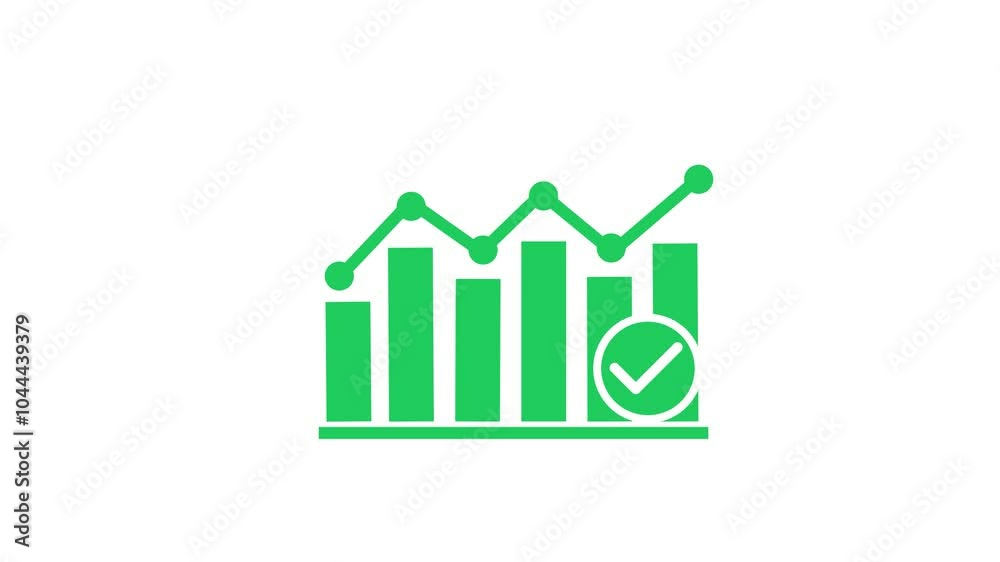 Business graph icon animation with money sign .growth concept Business graph icon animation with money sign .growth concept