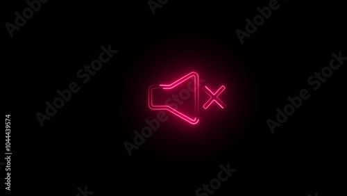 Forbidden sound, no sound neon icon. Simple thin line, outline vector of maternity icons for ui and ux, website or mobile application. Vector illustration photo