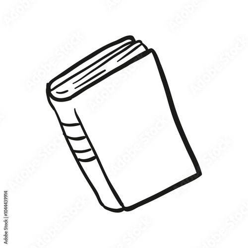 illustration of a closed book icon in pen style