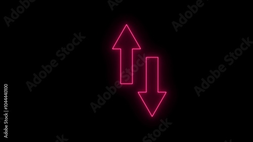 swipe up down  4K silhouette up down arrows on the white background. up down arrow loading . Seamless loop. Dark background.