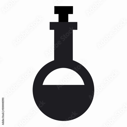 Laboratory flask with a liquid icon vector illustration 
