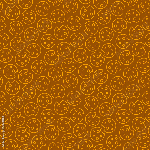 cookie pattern background. biscuits pattern background. chocolate chips pattern background. Cartoon illustration of Cookies. biscuits illustration.