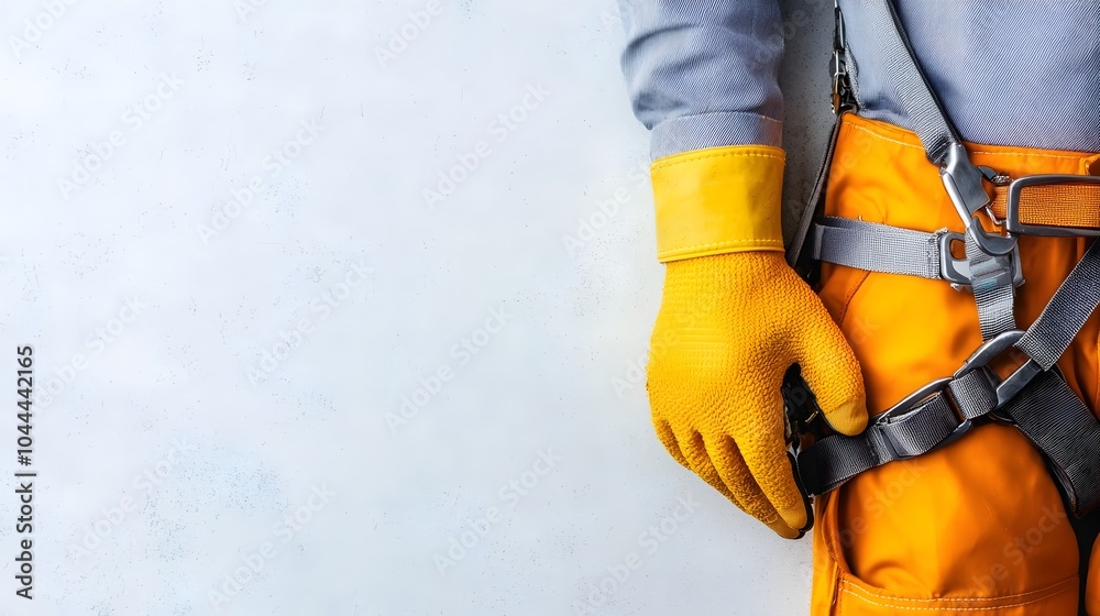 Close up of Technician s Protective Gear and Equipment on Clean Background Close up of Technician s Protective Gear and Equipment on Clean Background