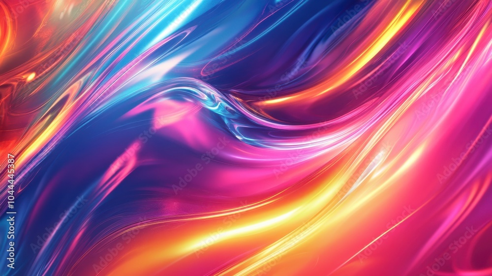Fototapeta premium A vibrant abstract background with swirling neon colors, creating a fluid and energetic design, perfect for modern presentations and creative projects