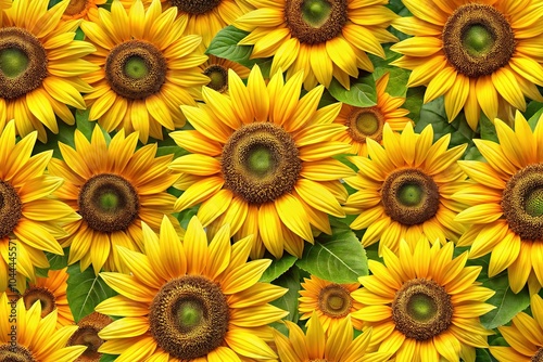 This lively sunflower seamless pattern design is ideal for backgrounds, textiles, and artistic projects, infusing your creations with cheerful beauty and natural elegance.