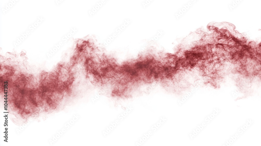 Obraz premium Abstract Red Smoke Swirl Isolated on White Background