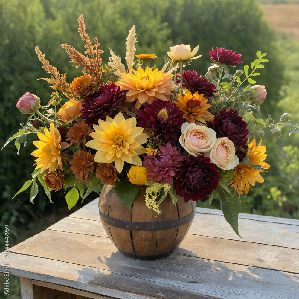 bouquet of flowers in a basket bouquet of flowers in a basket