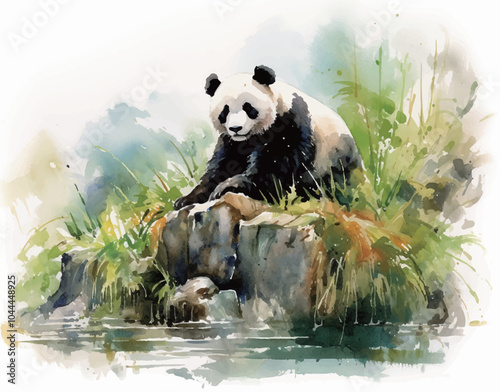 giant panda eating bamboo