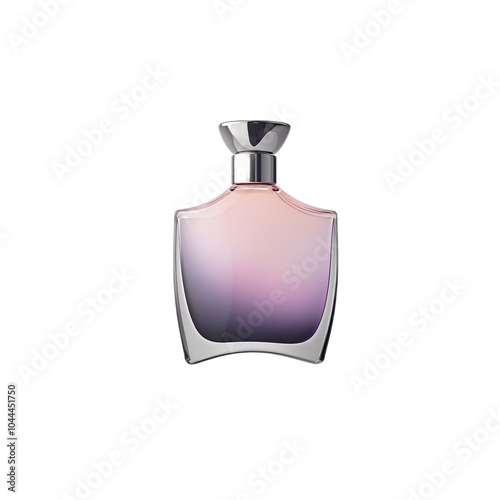 CGI art poster featuring a luxury cosmetic bottle floating in mid-air, isolated on a white background. The bottle's design is highlighted with dramatic lighting and fine textures, creating a polished