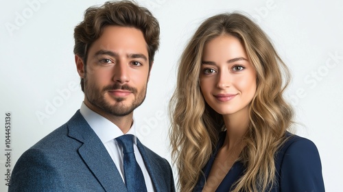 Professional Young Team Smiling in Formal Attire Group Portrait