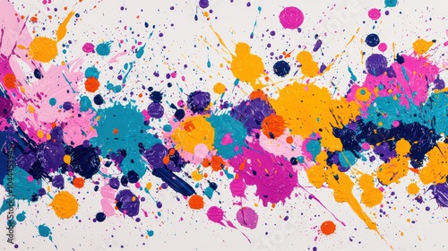 Vibrant abstract paint splatter artwork photo