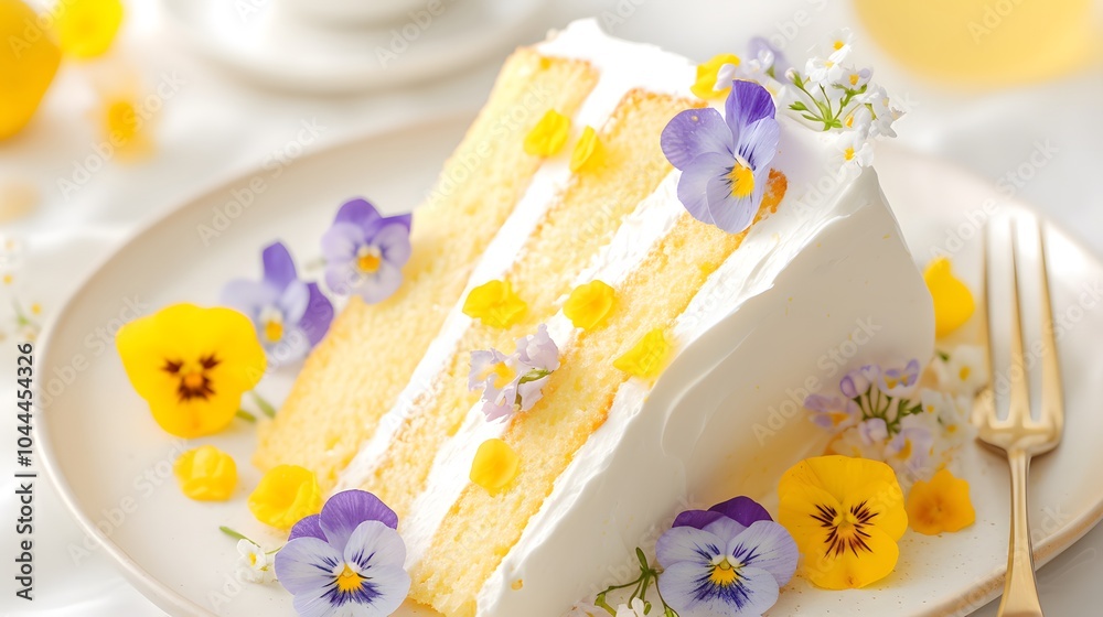 A vibrant lemon round cake with layers of light lemon sponge and sweet lemon buttercream, garnished with lemon zest and edible flowers for a cheerful, sunny vibe. A vibrant lemon round cake with layers of light lemon sponge and sweet lemon buttercream, garnished with lemon zest and edible flowers for a cheerful, sunny vibe.